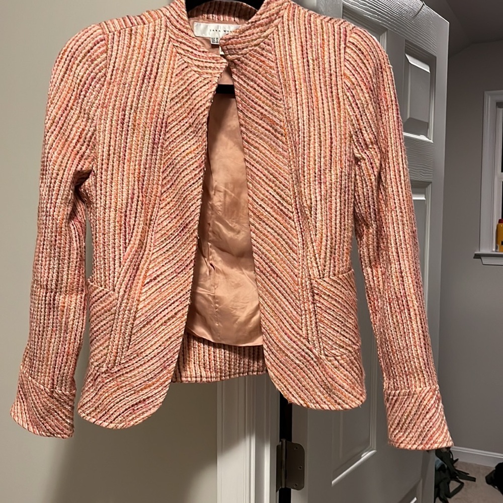 ZARA Woman Cropped Tweed Jacket
